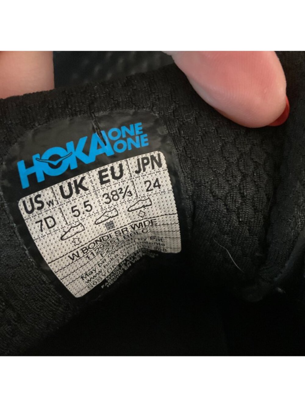 HOKA Bondi SR Leather Slip-Resistant Black Shoes Womens 7 7D WIDE work - Picture 3 of 12